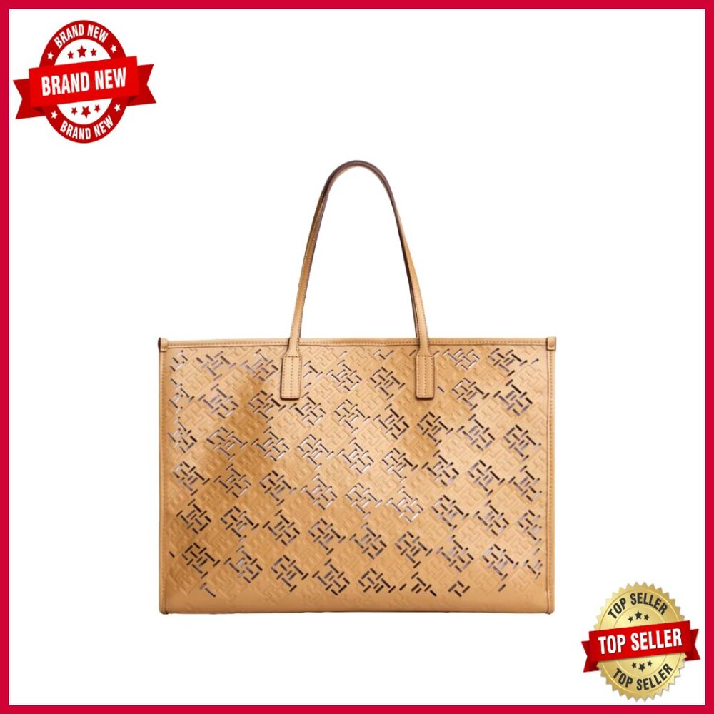 Large Monogram Tote Bag With Magnetic Closure, Durable Polyurethane Material